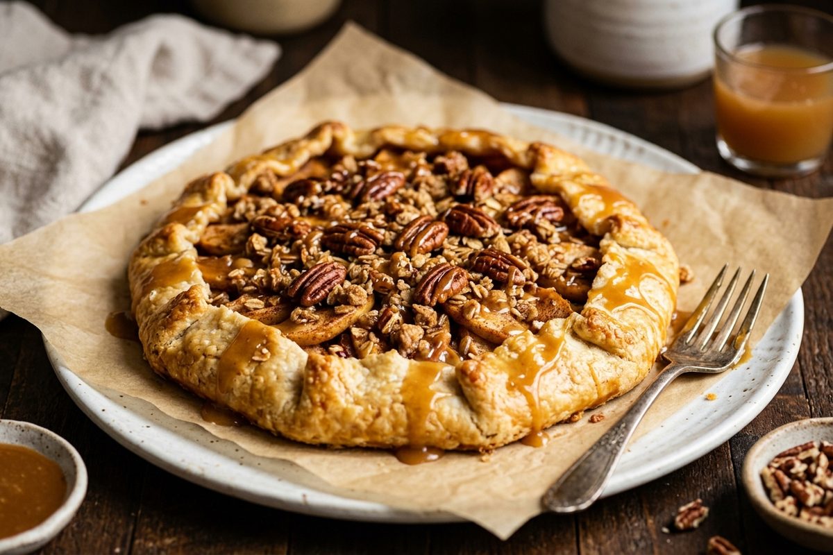 Apple Cider Caramel Pecan Galette — finished dish