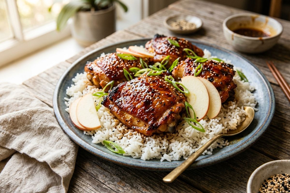 Apple-Soy Glazed Chicken — finished dish