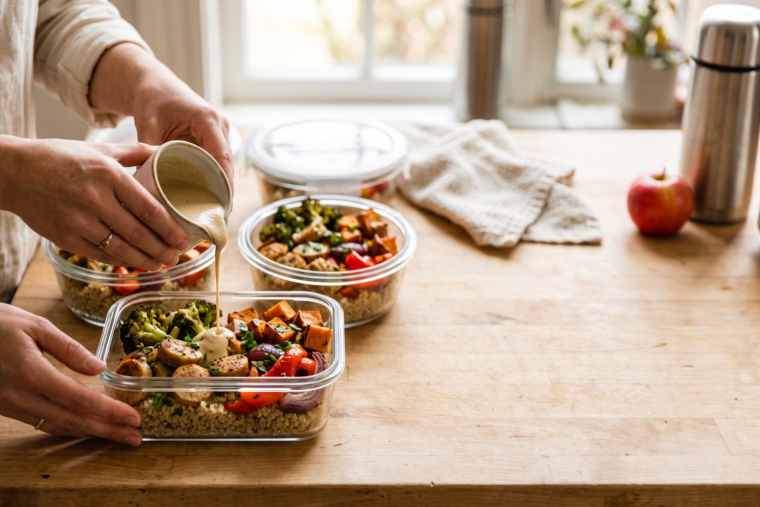 Back-to-School Sheet Pan Meal-Prep Bowls — finished dish