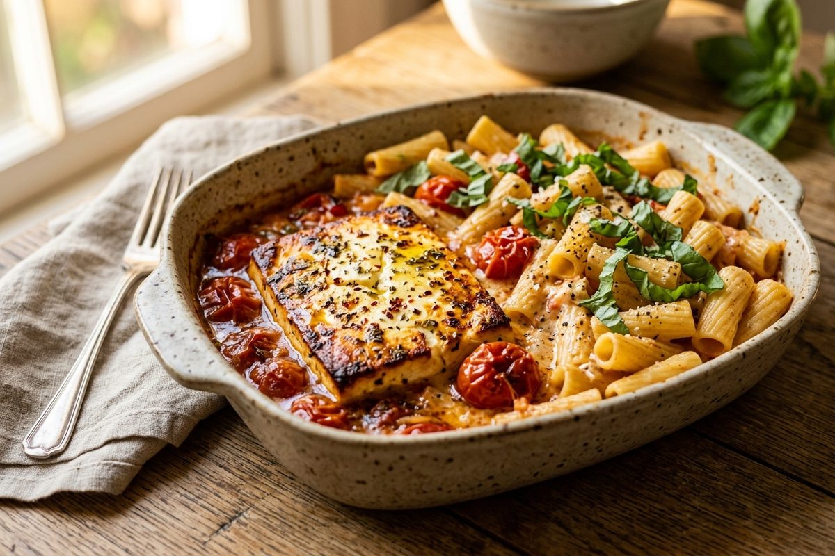 Baked Feta Pasta — finished dish