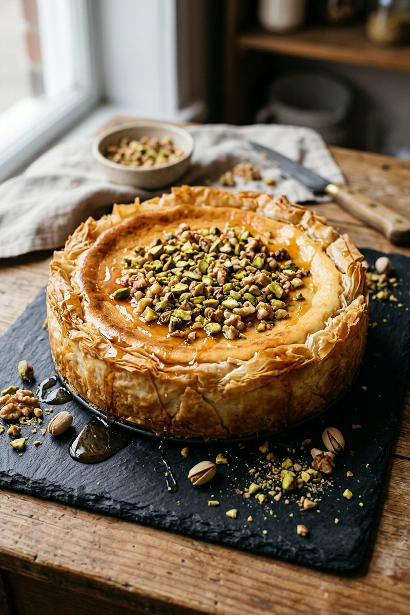 Baklava Cheesecake — finished dish