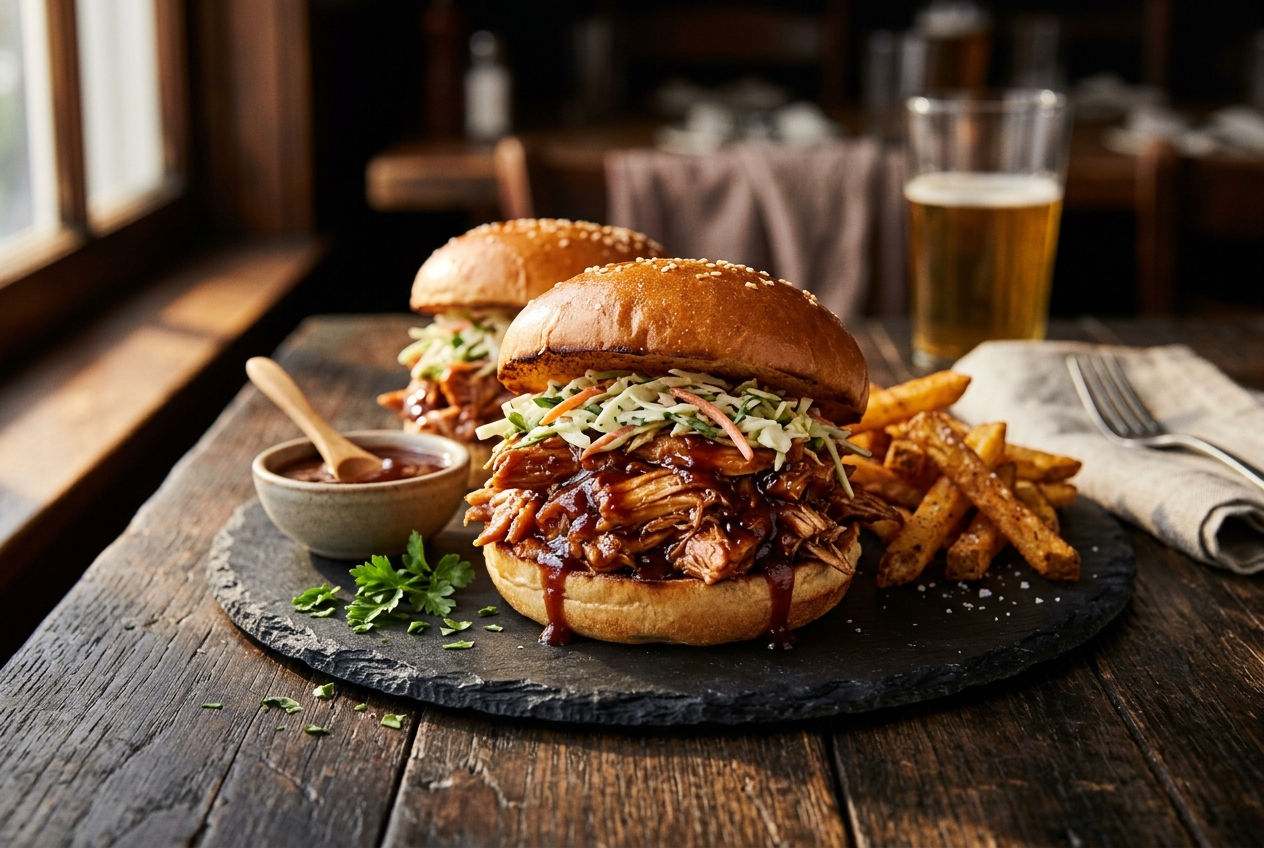 BBQ Pulled Chicken Sandwiches