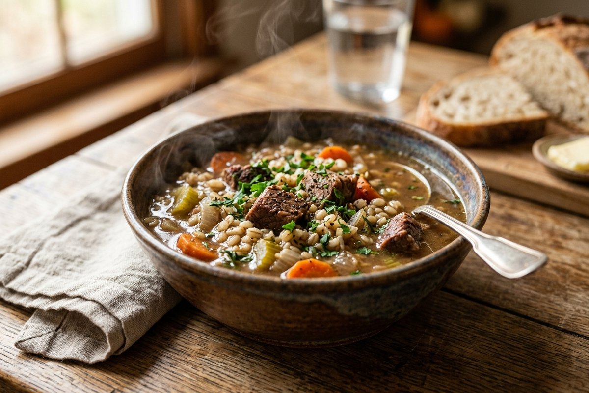 Beef Barley Soup — finished dish