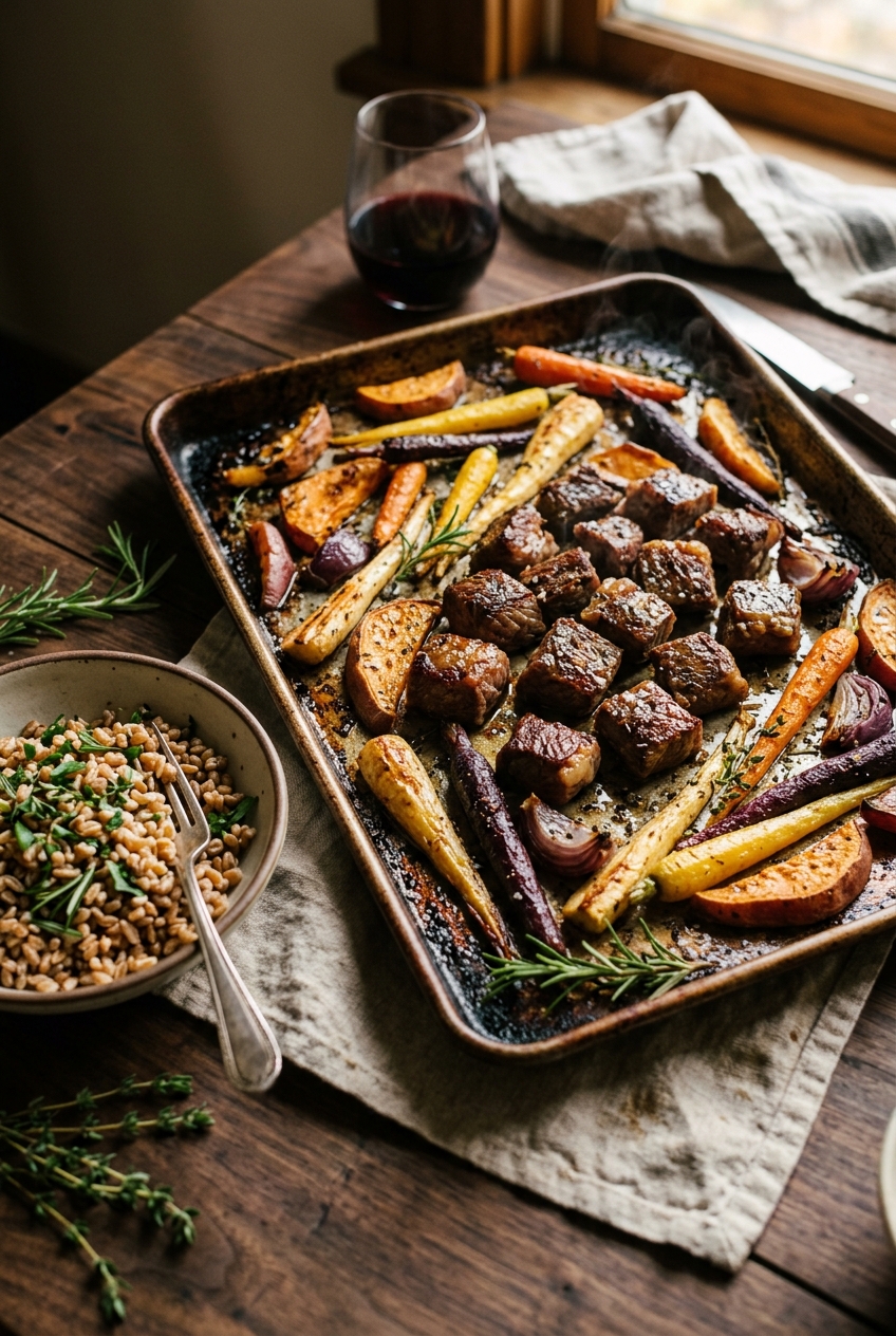 Crispy Beef Tallow Sheet-Pan Dinners — finished dish