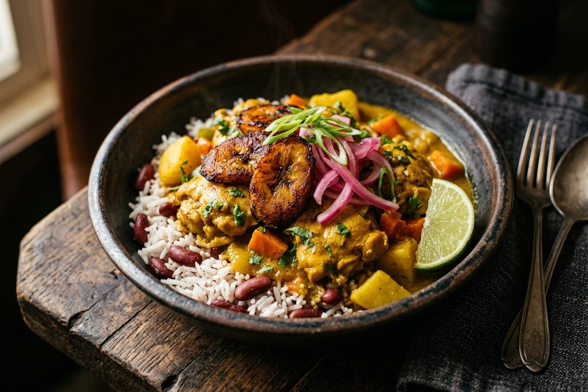 Caribbean Curry Chicken Bowl — finished dish