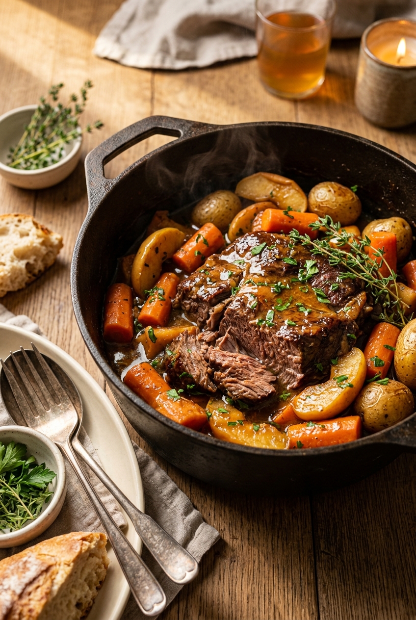 Cider-Braised Pot Roast — finished dish