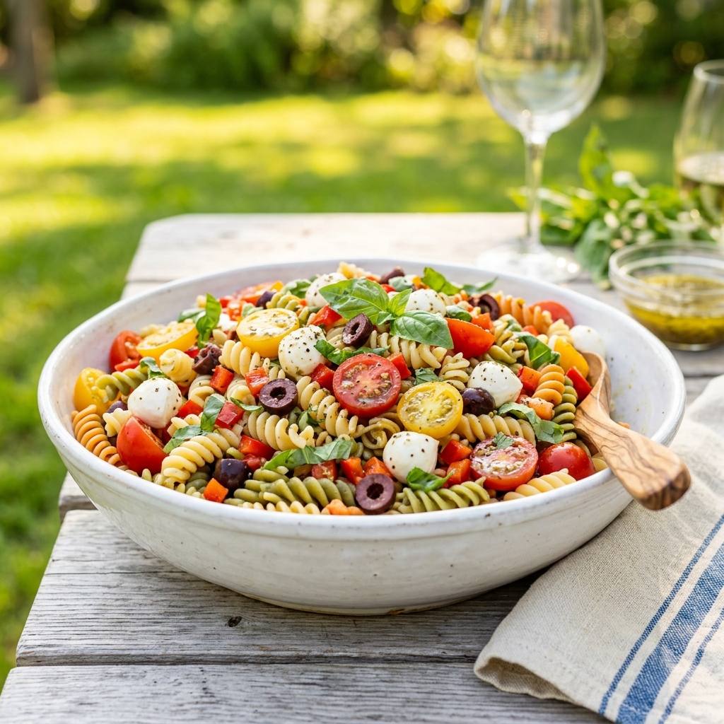 Cold Pasta Salad (Italian + Variations) — finished dish