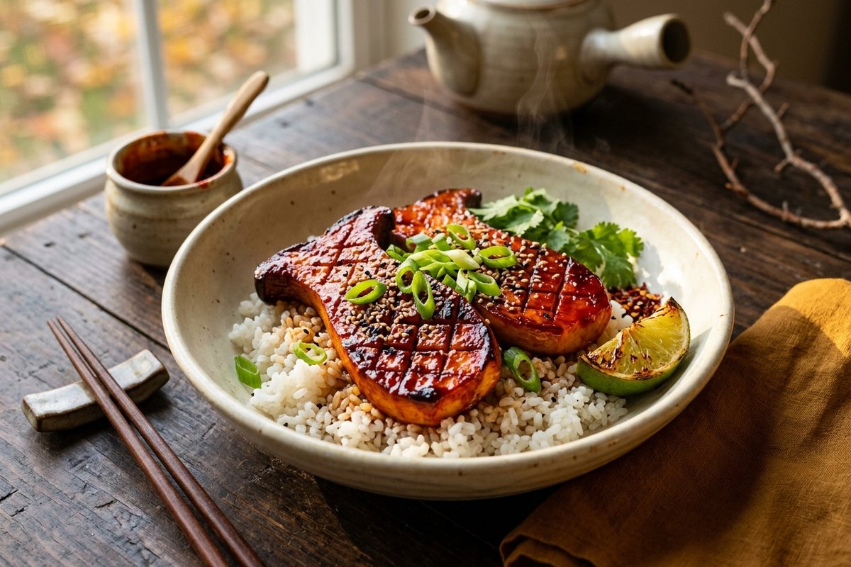 Gochujang-Miso Glazed King Oyster Mushrooms