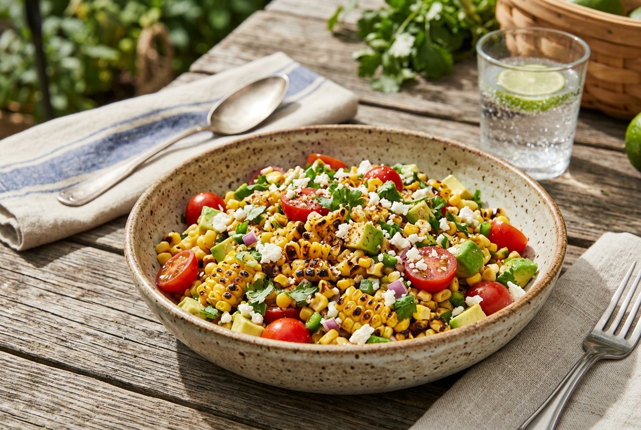 Grilled Corn Salad — finished dish