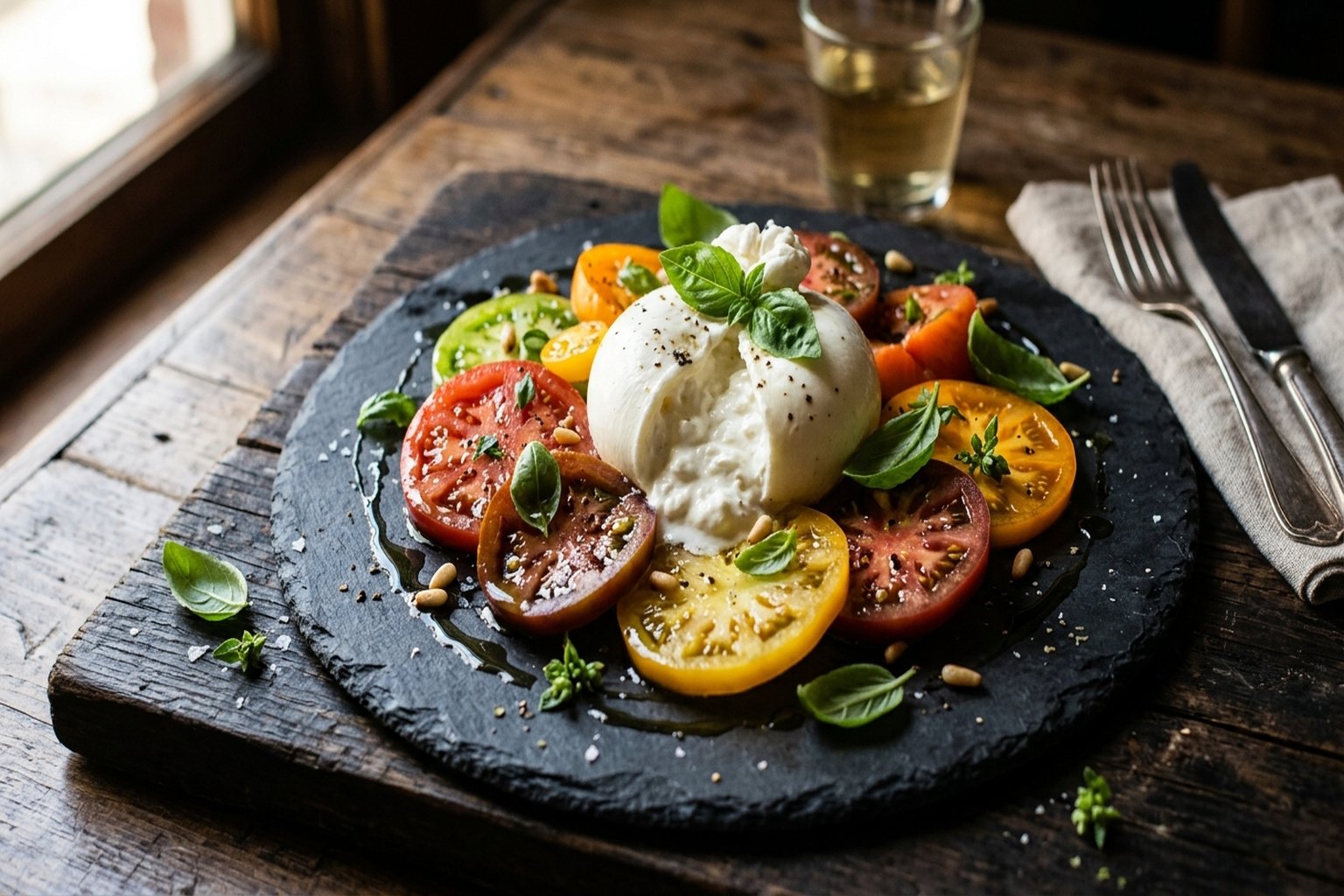 Heirloom Tomato & Burrata Salad — finished dish