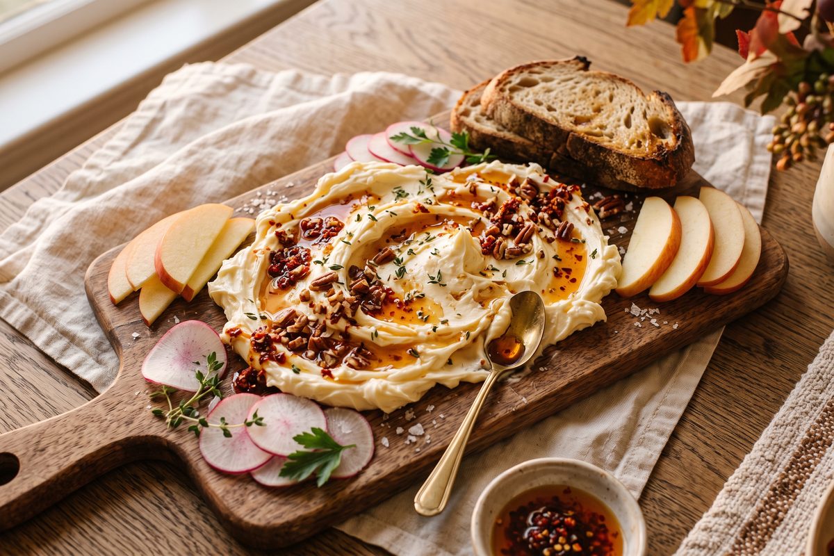 Hot Honey Compound Butter Board — finished dish