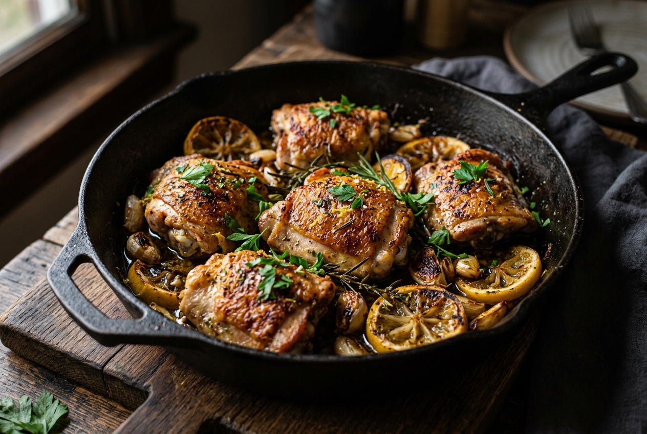 Lemon Garlic Chicken Thighs