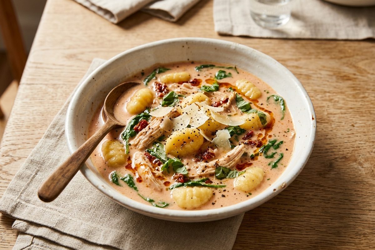 Marry Me Chicken & Gnocchi Soup — finished dish