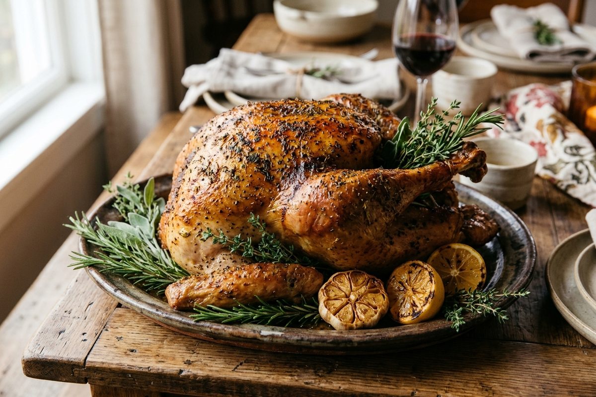 Mayo-Roasted Turkey — finished dish