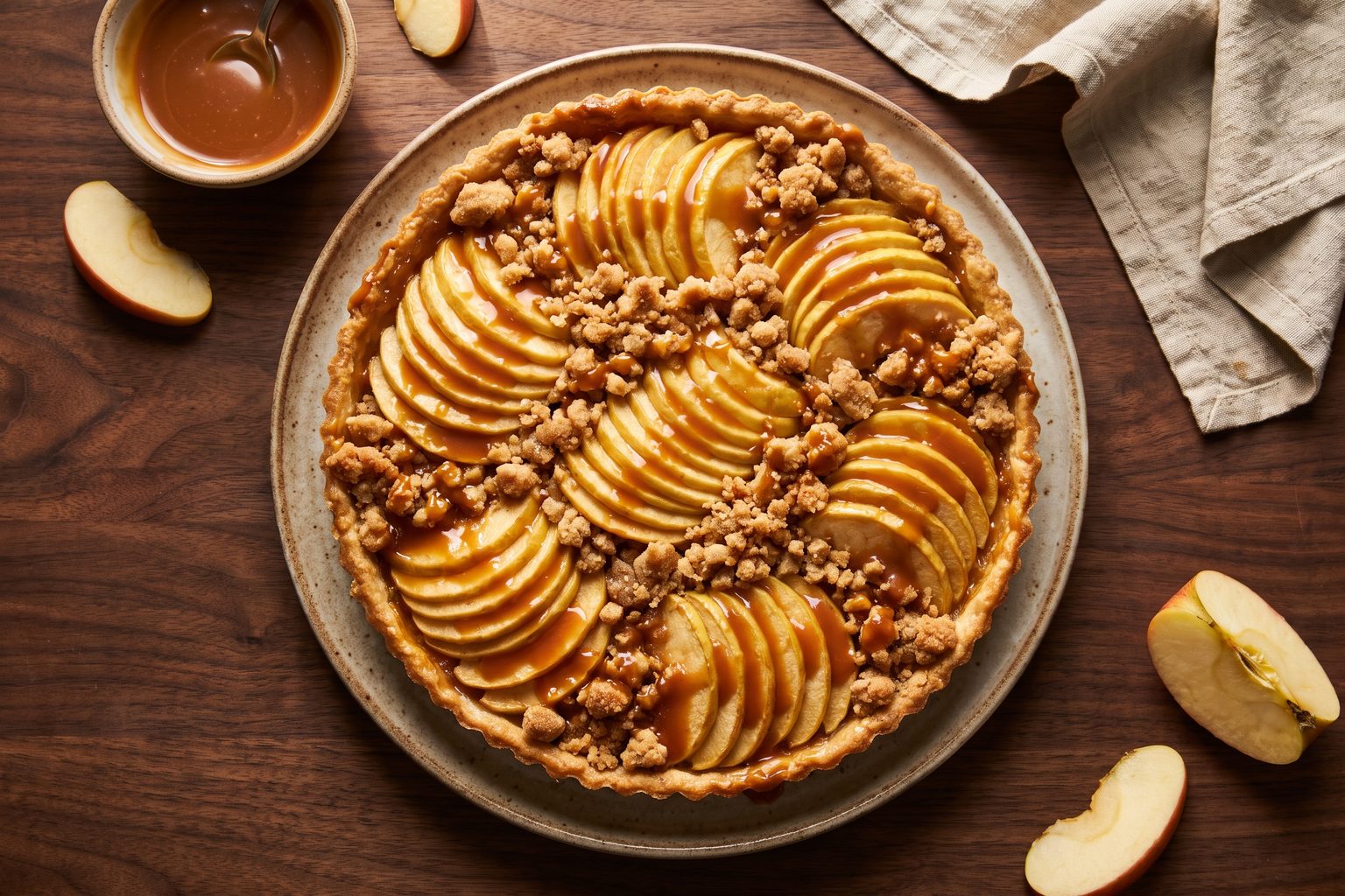 Miso Caramel Apple Tart — finished dish