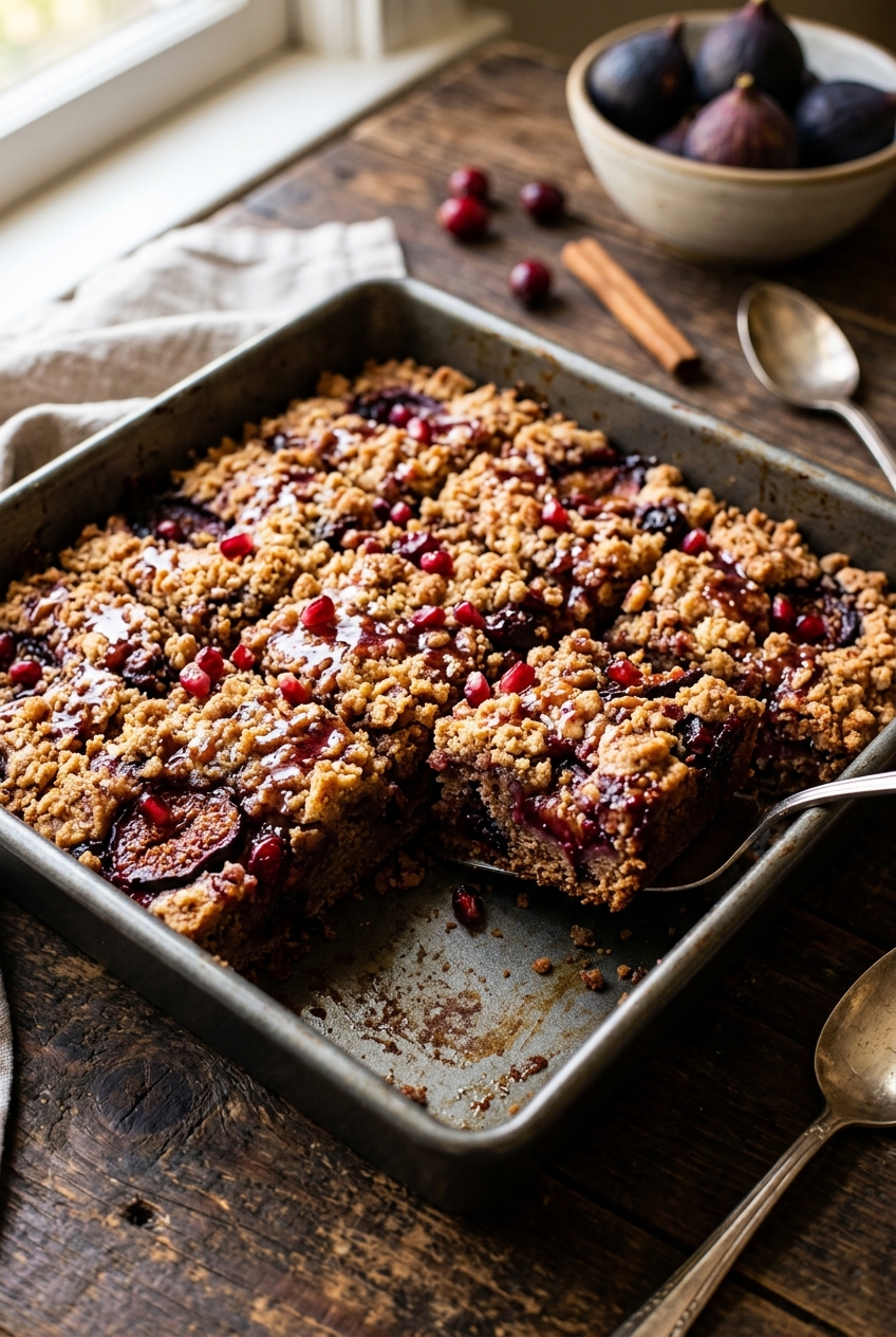 Plum, Fig & Cranberry Buckle — finished dish