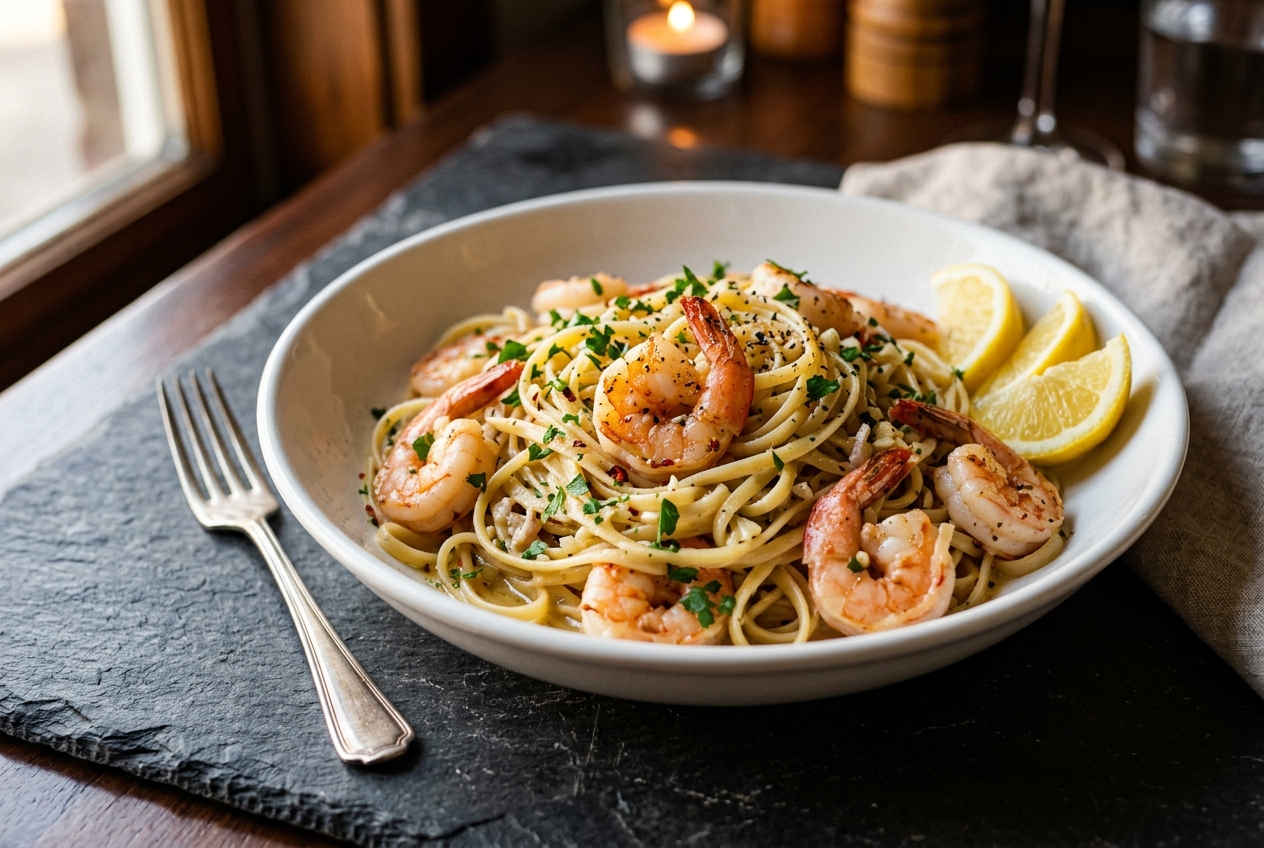 Shrimp Scampi Linguine