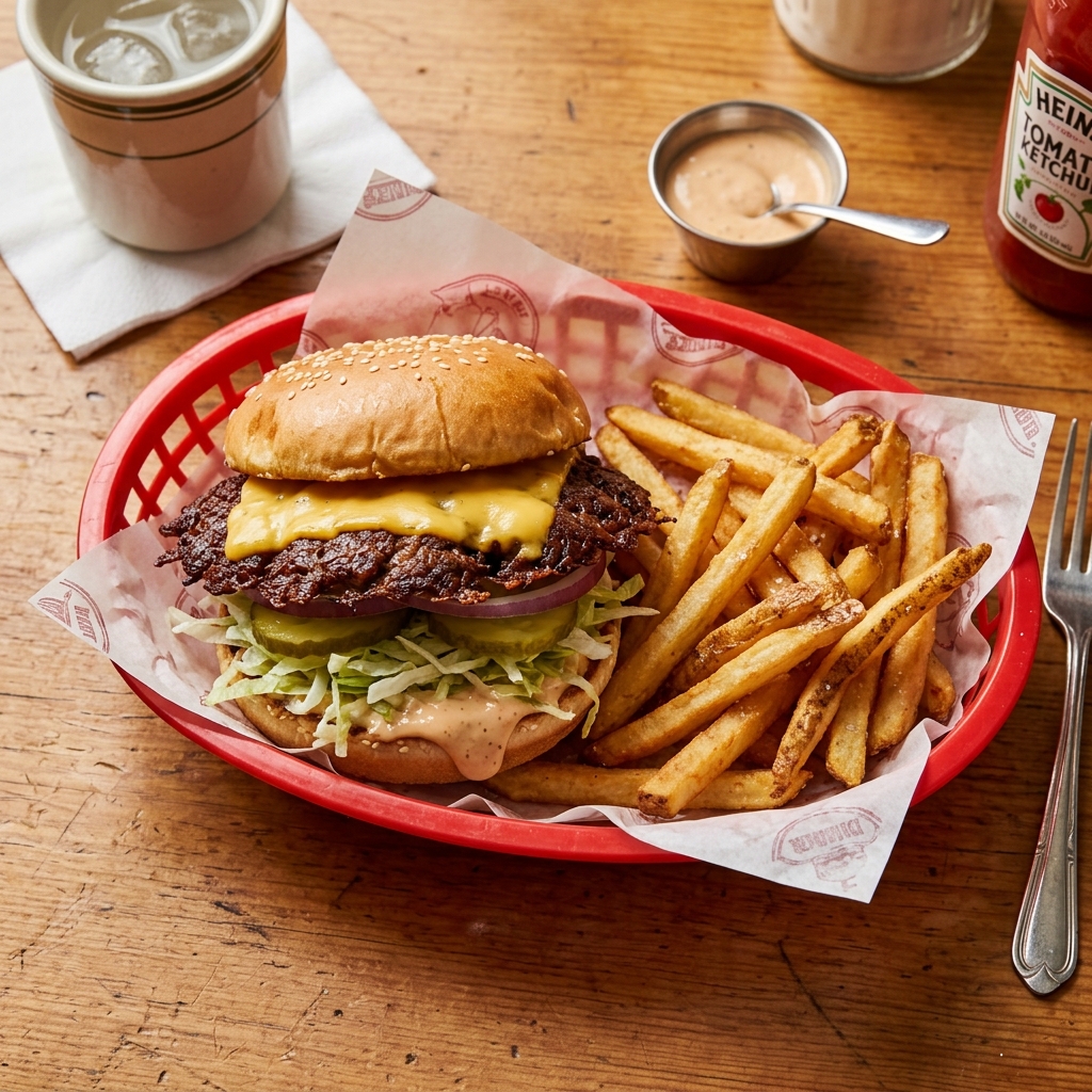 Smash Burger (Crispy, Diner-Style) — finished dish