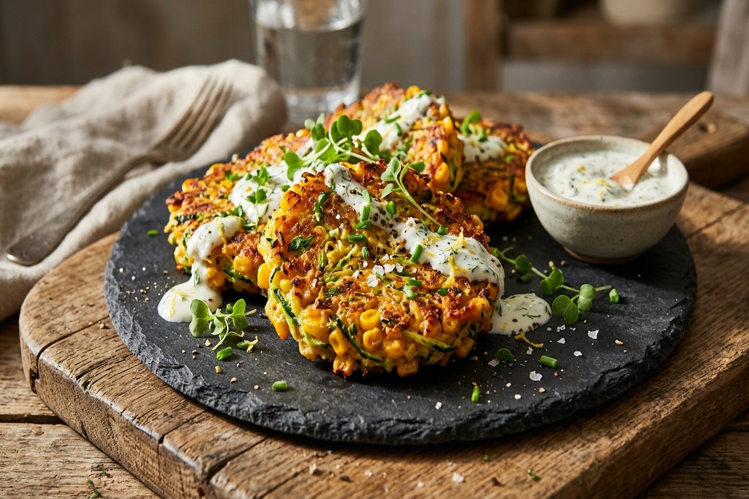 Sweet Corn & Zucchini Fritters
