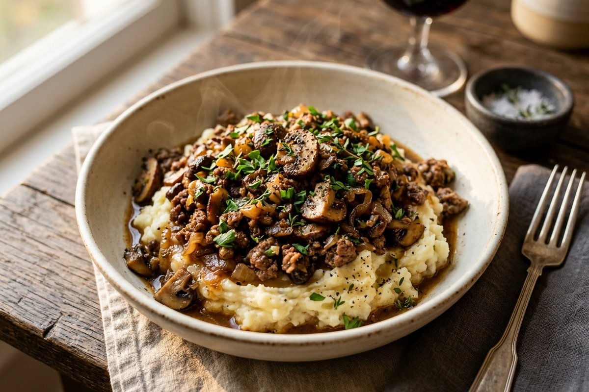 The Blend Mushroom & Beef Skillet Dinner — finished dish