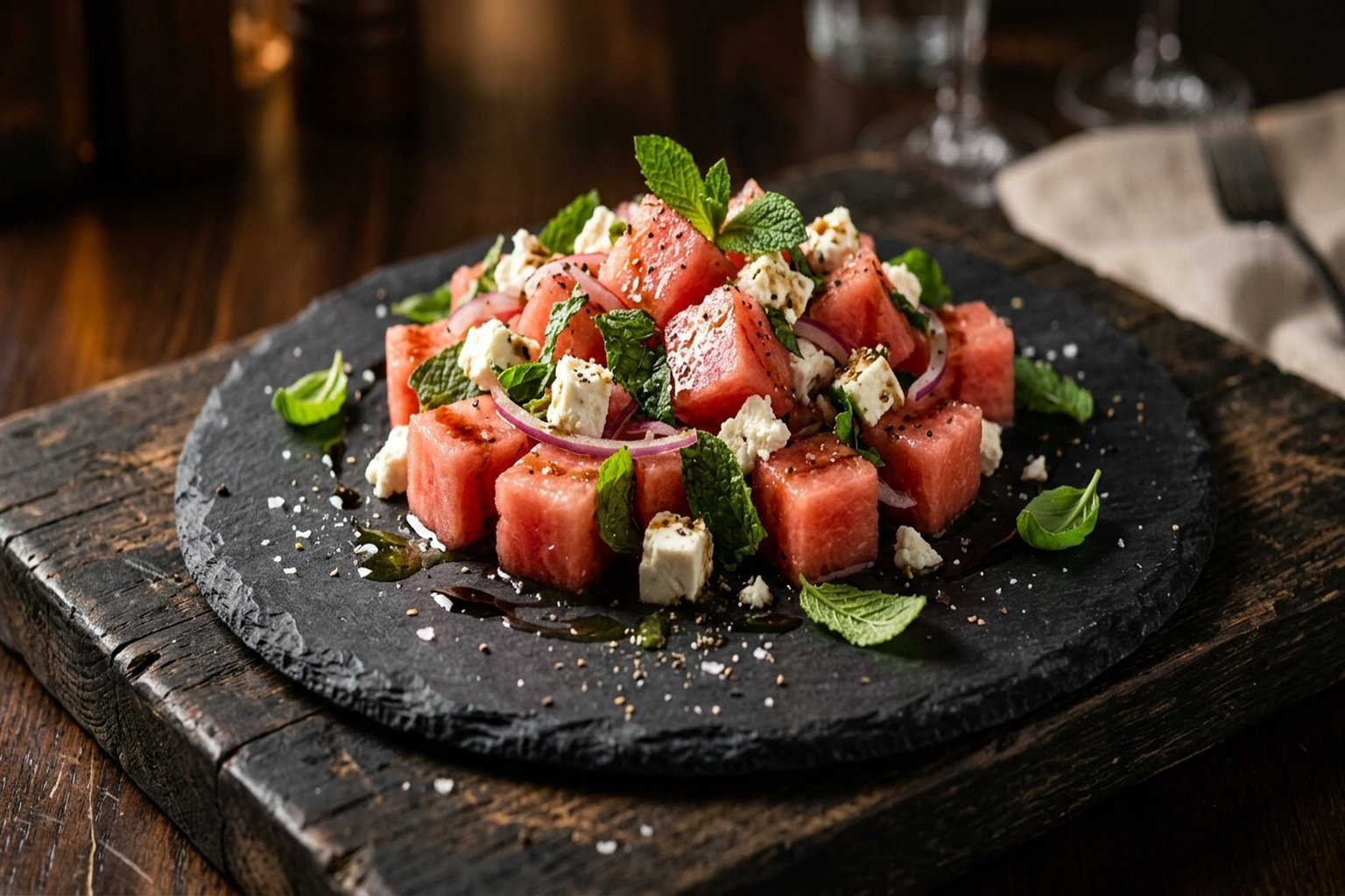 Watermelon Feta Mint Salad