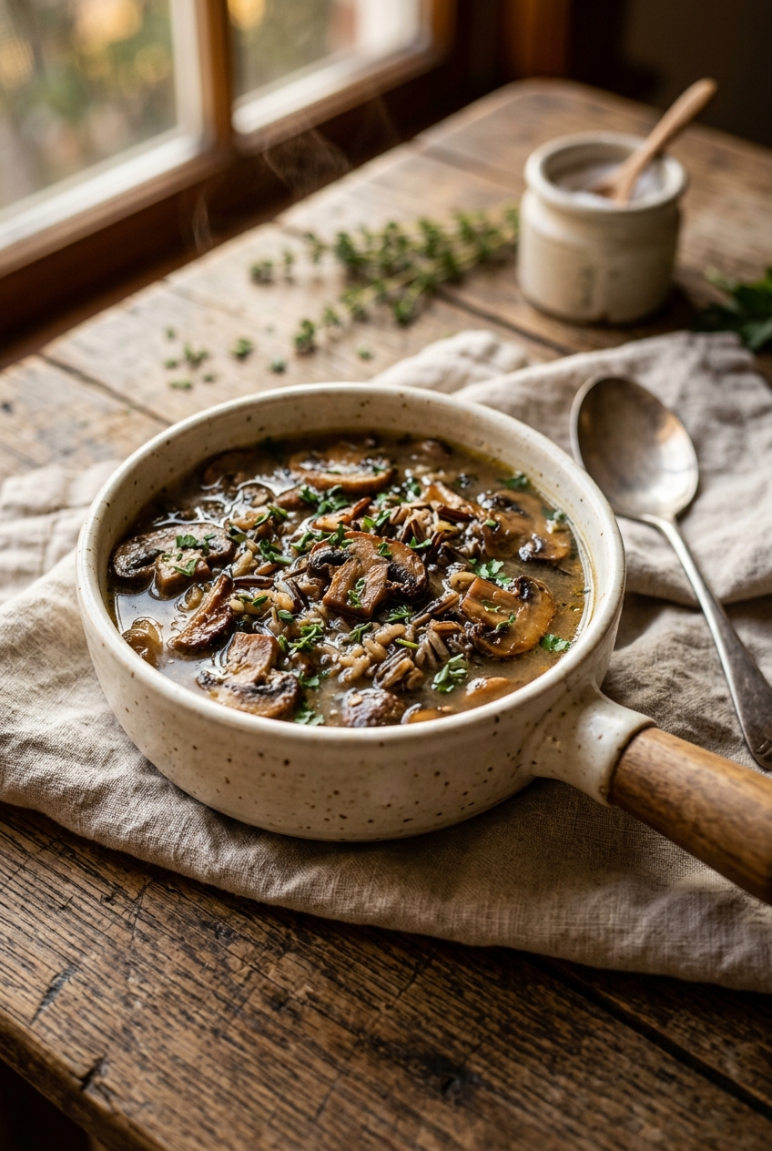 Wild Rice & Mushroom Soup — finished dish